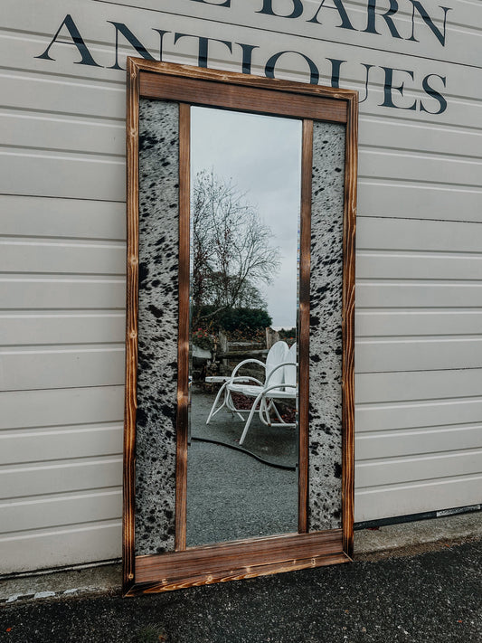 Cowhide Full Length Mirror: Handmade Western Decor