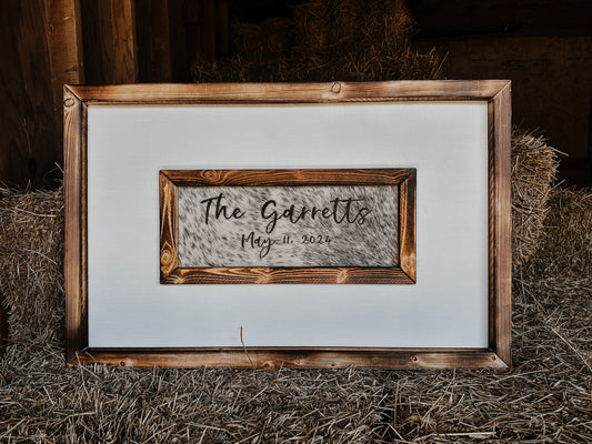 wood burnt frame, lightly peppered salt and pepper black with font 5
