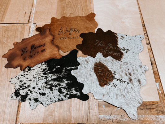 Customizable genuine leather cowhides
