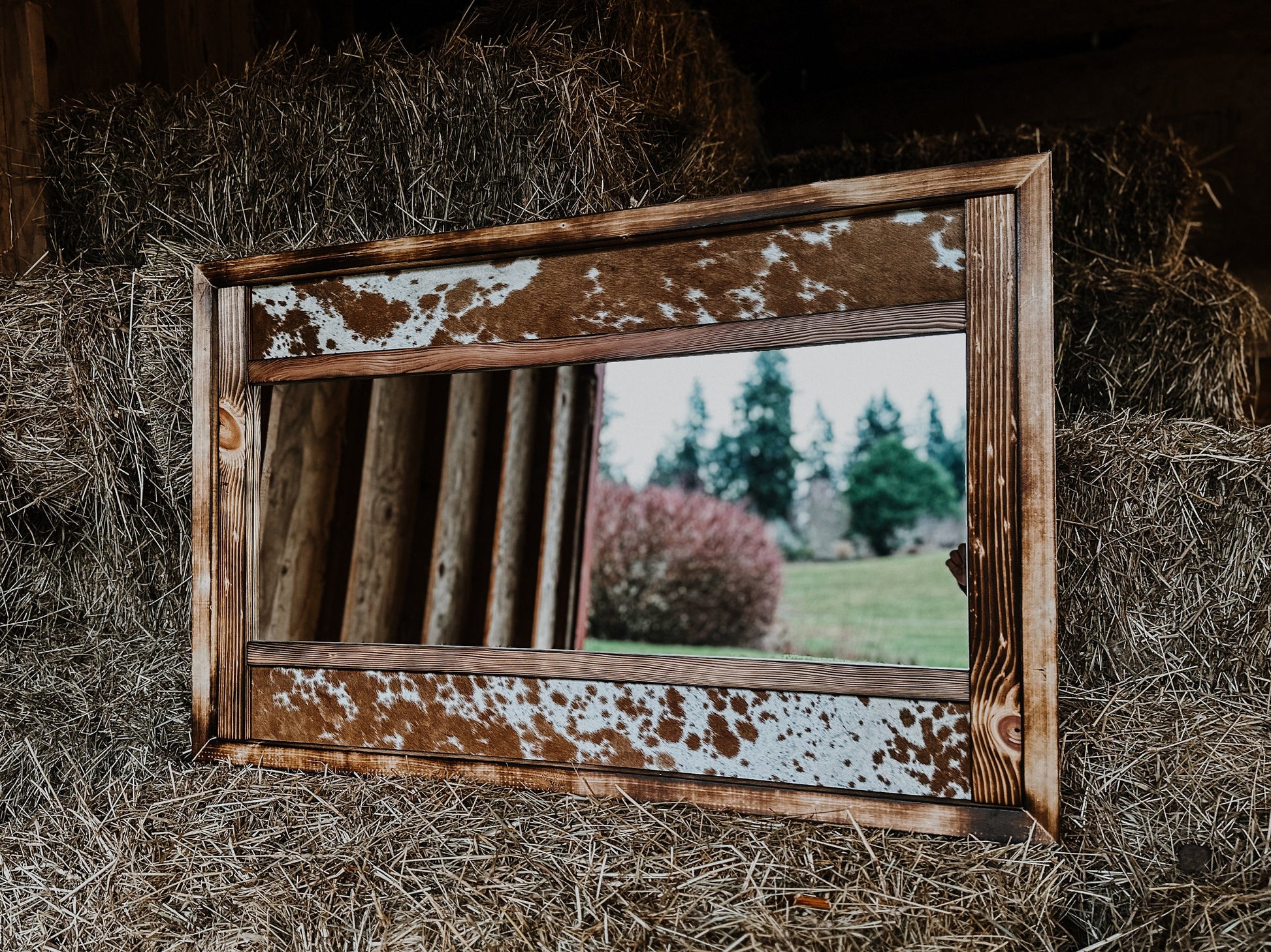 Short stack cowhide mirror