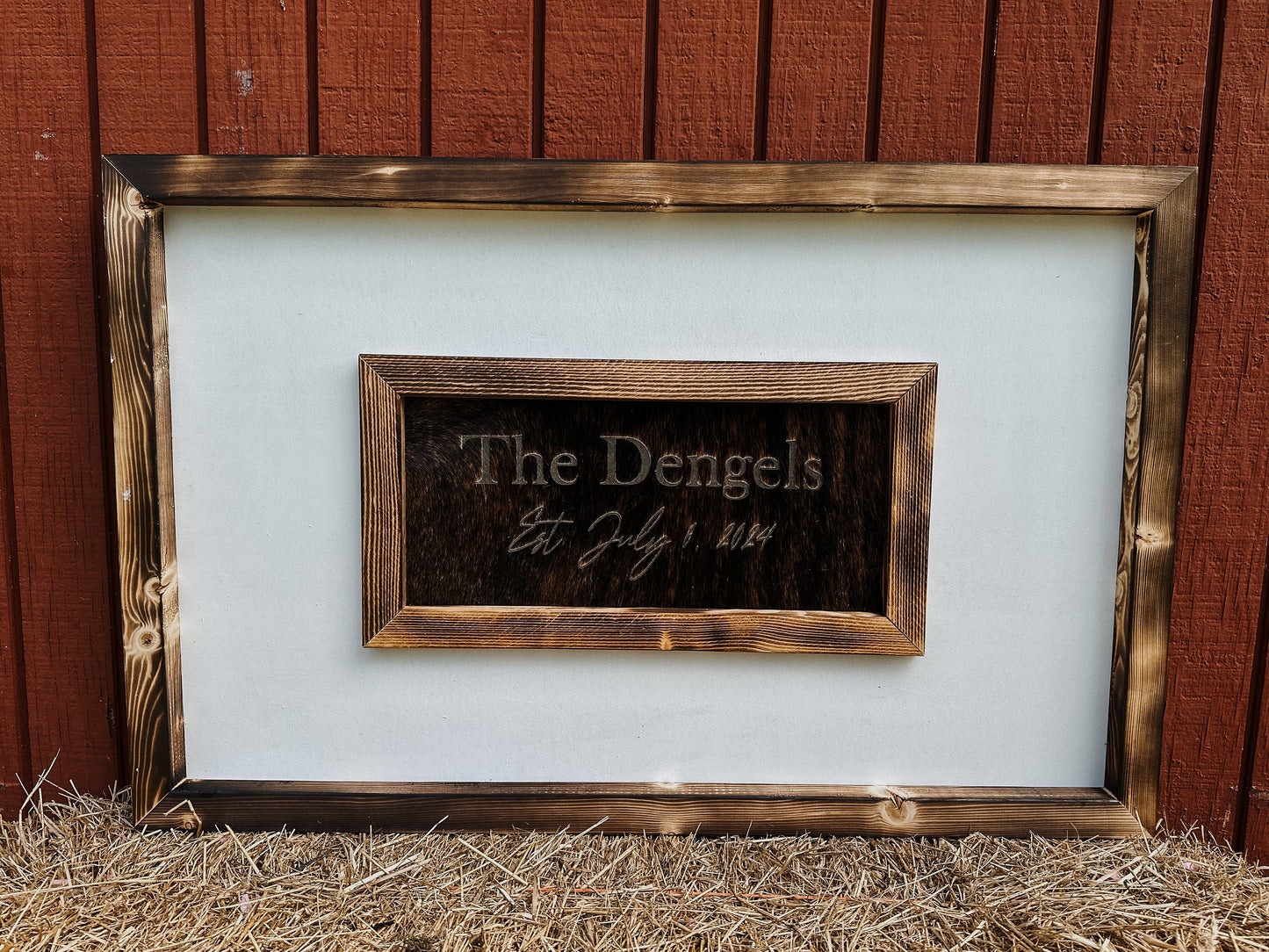 Custom Cowhide Wedding Guest Book Sign: Western Decor