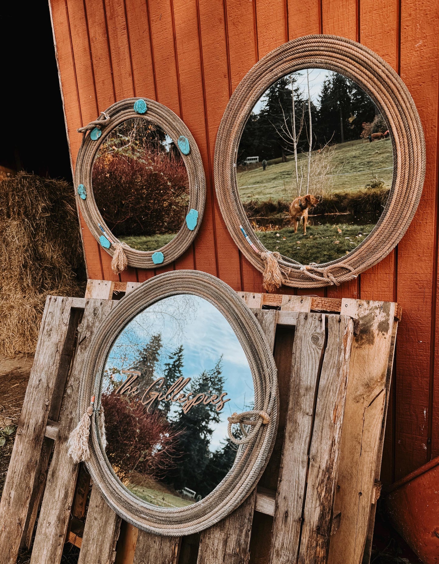 Western rope mirror